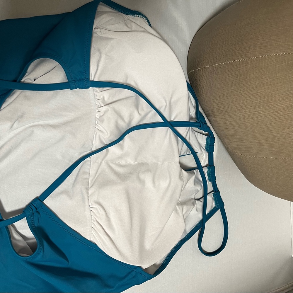 Teal Halter Neck Swimsuit - Picture 5 of 10